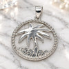 Sterling Silver Fancy Pendant, Palm Tree Design, Polished, Raw, 05.398.0062