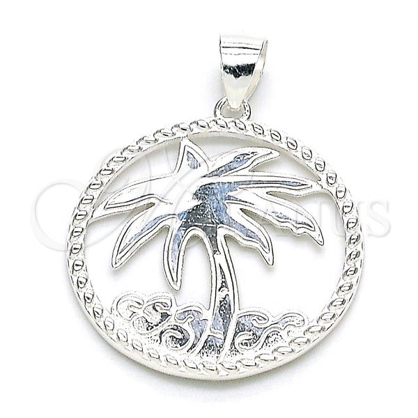 Sterling Silver Pendant — Fancy Pendant Palm Tree Design Polished Raw 05. — main product view — SKU 149067 | Plata 925 dije — elegante Pendant Palm Tree diseño pulido Raw 05. — SKU 149067