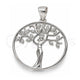 Sterling Silver Fancy Pendant, Tree Design, with White Micro Pave, Polished, Raw, 05.398.0063
