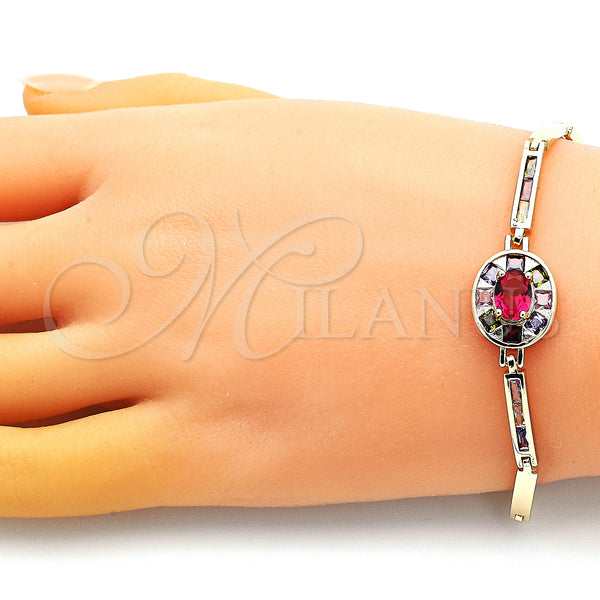 Gold Filled Bracelet — Fancy Bracelet with Multicolor Cubic Zirconia Polished 03. — alternate product view — SKU 149104 | Oro Laminado brazalete — elegante Bracelet with Multicolor Cubic Zirconia pulido 03. — SKU 149104