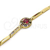 Oro Laminado Fancy Bracelet, Gold Filled Style with Multicolor Cubic Zirconia, Polished, Golden Finish, 03.283.0238.07 (03 MM Thickness, 7 Inches Length)