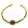 Oro Laminado Fancy Bracelet, Gold Filled Style with Multicolor Cubic Zirconia, Polished, Golden Finish, 03.283.0238.07 (03 MM Thickness, 7 Inches Length)