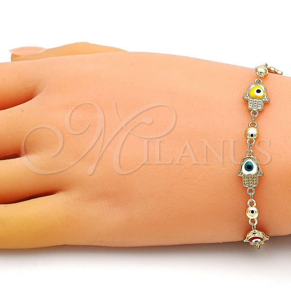 Gold Filled Bracelet — Fancy Bracelet Judaica and Hand of God Design — alternate product view — SKU 149122 | Oro Laminado brazalete — elegante Bracelet Judaica and Hand of God diseño — SKU 149122