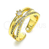 Oro Laminado Multi Stone Ring, Gold Filled Style with White Cubic Zirconia and White Micro Pave, Polished, Golden Finish, 01.102.0004 (One size fits all)