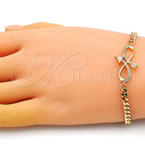 Gold Filled Bracelet — Fancy Bracelet Infinite Design with White Cubic Zirconia — alternate product view — SKU 149142 | Oro Laminado brazalete — elegante Bracelet Infinite diseño with blanco Cubic Zirconia — SKU 149142