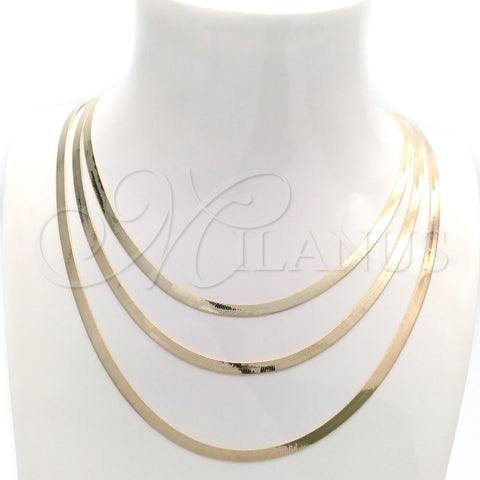 Oro Laminado Basic Necklace, Gold Filled Style Herringbone Design, Polished, Golden Finish, 04.02.0012.18 (03 MM Thickness, 18 Inches Length)