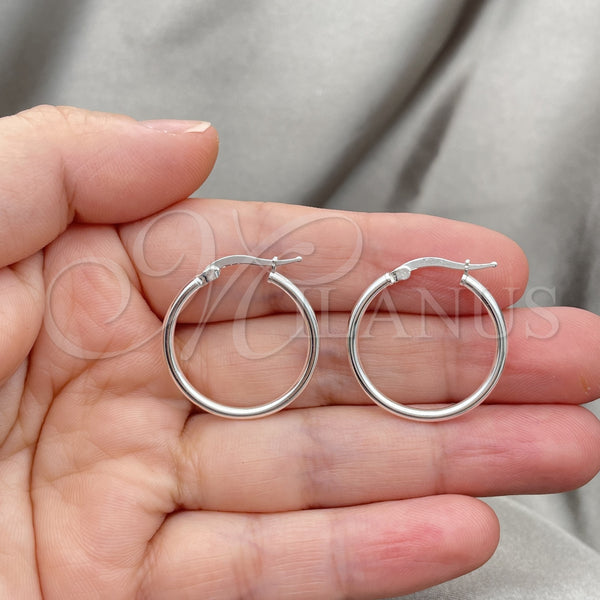 Sterling Silver Hoop Earrings — Small Hoop Hollow Design Polished 02. — alternate product view — SKU 149169 | Plata 925 aretes de aro — Small Hoop Hollow diseño pulido 02. — SKU 149169