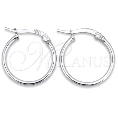 Sterling Silver Small Hoop, Hollow Design, Polished, Silver Finish, 02.389.0186.15 for wholesale, main product view