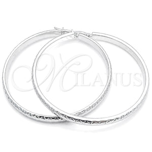 Sterling Silver Large Hoop, Diamond Cutting Finish, Silver Finish, 02.389.0188.50
