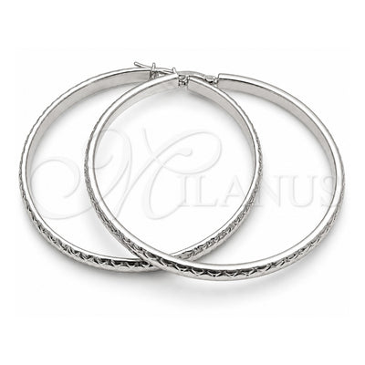 Sterling Silver Large Hoop, Diamond Cutting Finish, Silver Finish, 02.389.0188.50