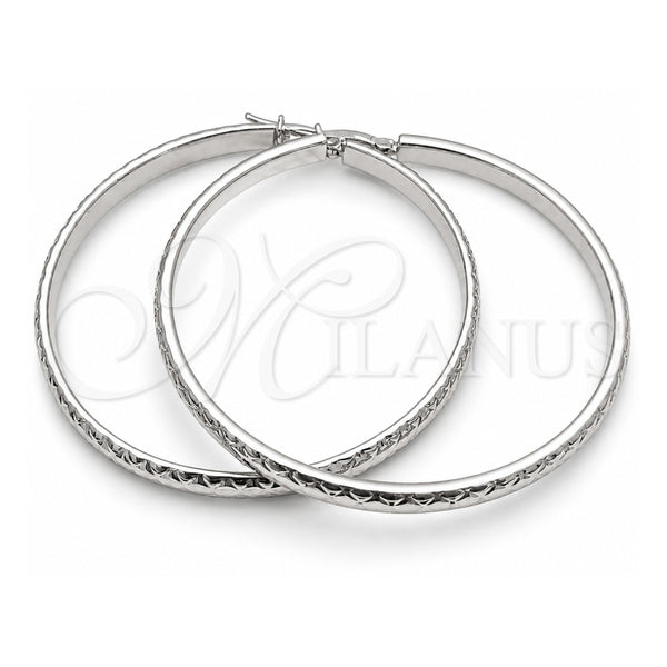Sterling Silver Large Hoop, Diamond Cutting Finish, Silver Finish, 02.389.0188.50