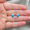 Sterling Silver Stud Earring, with Turquoise Pearl, Polished, Silver Finish, 02.399.0034