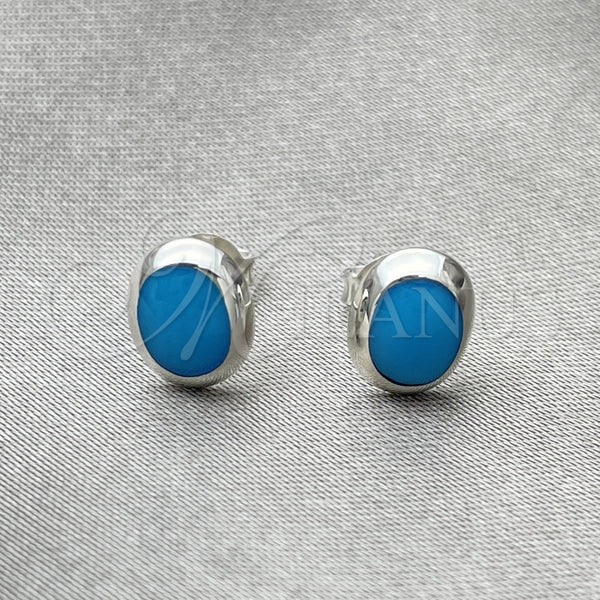 Sterling Silver Ring — Stud Earring with Turquoise Pearl Polished 02. — alternate product view — SKU 149182 | Plata 925 anillo — Stud Earring with Turquoise Pearl pulido 02. — SKU 149182