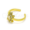 Oro Laminado Multi Stone Ring, Gold Filled Style Turtle Design, with White Cubic Zirconia and White Micro Pave, Polished, Golden Finish, 01.341.0077 (One size fits all)