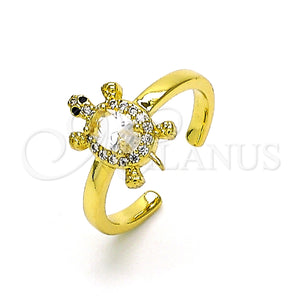 Gold Filled Ring — Multi Stone Ring Turtle Design with White Cubic — main product view — SKU 149201 | Oro Laminado anillo — Multi Stone Ring Turtle diseño with blanco Cubic — SKU 149201