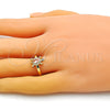 Oro Laminado Multi Stone Ring, Gold Filled Style Turtle Design, with Pink Cubic Zirconia and White Micro Pave, Polished, Golden Finish, 01.341.0077.1 (One size fits all)
