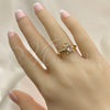 Oro Laminado Multi Stone Ring, Gold Filled Style Turtle Design, with Pink Cubic Zirconia and White Micro Pave, Polished, Golden Finish, 01.341.0077.1 (One size fits all)