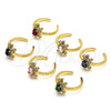 Oro Laminado Multi Stone Ring, Gold Filled Style Turtle Design, with Garnet Cubic Zirconia and White Micro Pave, Polished, Golden Finish, 01.341.0077.2 (One size fits all)