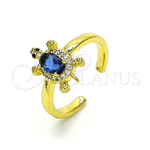 Gold Filled Ring — Multi Stone Ring Turtle Design with Sapphire Blue — main product view — SKU 149204 | Oro Laminado anillo — Multi Stone Ring Turtle diseño with Sapphire Blue — SKU 149204