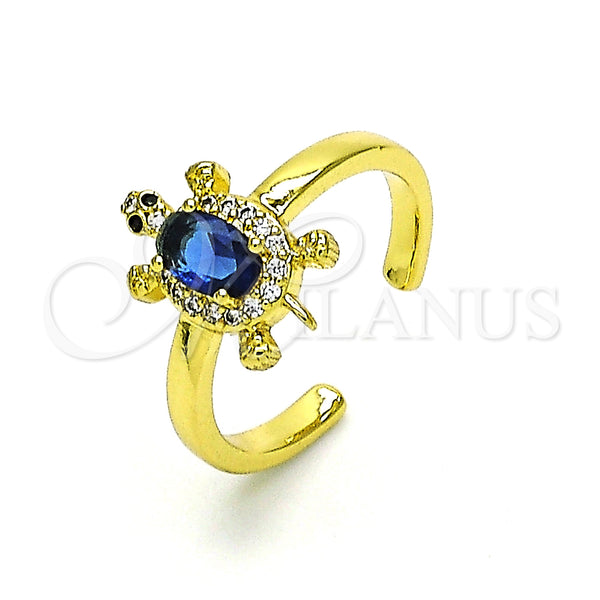 Gold Filled Ring — Multi Stone Ring Turtle Design with Sapphire Blue — main product view — SKU 149204 | Oro Laminado anillo — Multi Stone Ring Turtle diseño with Sapphire Blue — SKU 149204