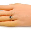 Oro Laminado Multi Stone Ring, Gold Filled Style Turtle Design, with Black Cubic Zirconia and White Micro Pave, Polished, Golden Finish, 01.341.0077.5 (One size fits all)