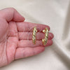 Gold Filled Ring — Stud Earring Twist Design with White Micro Pave — alternate product view — SKU 149212 | Oro Laminado anillo — Stud Earring Twist diseño with blanco Micro Pave — SKU 149212