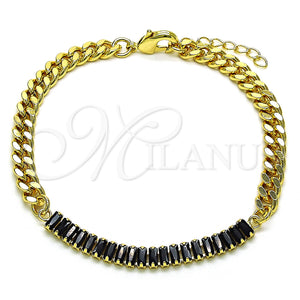 Gold Filled Bracelet — Fancy Bracelet Miami Cuban and Baguette Design with — main product view — SKU 149228 | Oro Laminado brazalete — elegante Bracelet Miami Cuban and Baguette diseño with — SKU 149228