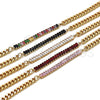 Oro Laminado Fancy Bracelet, Gold Filled Style Miami Cuban and Baguette Design, with Black Cubic Zirconia, Polished, Golden Finish, 03.130.0010.4.07 (05 MM Thickness, 7 Inches Length)