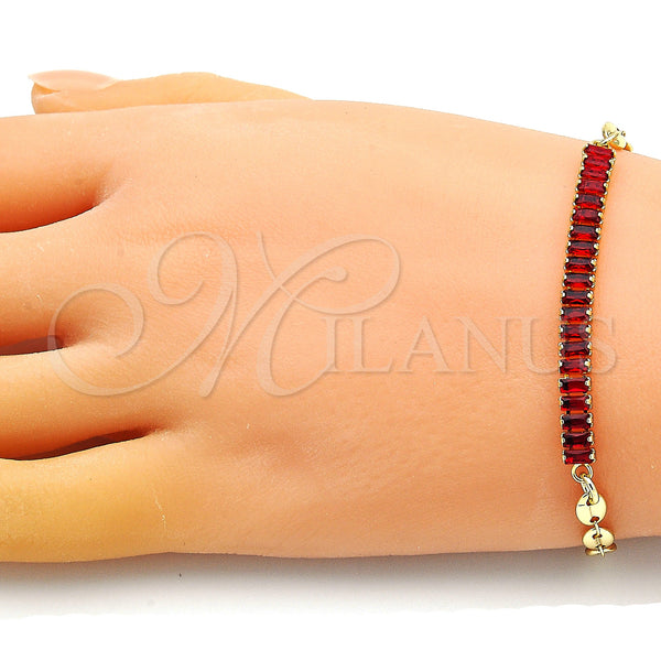 Gold Filled Bracelet — Fancy Bracelet Puff Mariner and Baguette Design with — alternate product view — SKU 149241 | Oro Laminado brazalete — elegante Bracelet Puff Mariner and Baguette diseño with — SKU 149241