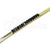 Oro Laminado Fancy Bracelet, Gold Filled Style Baguette Design, with Black Cubic Zirconia, Polished, Golden Finish, 04.341.0097.6.07 (05 MM Thickness, 7 Inches Length)