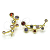 Oro Laminado Earcuff, Gold Filled Style with Multicolor Cubic Zirconia, Polished, Golden Finish, 02.210.0733.1