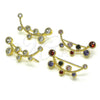 Oro Laminado Earcuff, Gold Filled Style with Multicolor Cubic Zirconia, Polished, Golden Finish, 02.210.0733.1