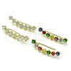 Oro Laminado Earcuff, Gold Filled Style with Multicolor Cubic Zirconia, Polished, Golden Finish, 02.210.0734.1