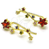 Oro Laminado Earcuff, Gold Filled Style Star Design, with Multicolor Cubic Zirconia, Polished, Golden Finish, 02.210.0735.1
