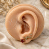 Oro Laminado Earcuff, Gold Filled Style Star Design, with Multicolor Cubic Zirconia, Polished, Golden Finish, 02.210.0735.1