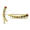 Oro Laminado Earcuff, Gold Filled Style with Multicolor Cubic Zirconia, Polished, Golden Finish, 02.210.0736.1