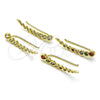 Oro Laminado Earcuff, Gold Filled Style with Multicolor Cubic Zirconia, Polished, Golden Finish, 02.210.0736.1
