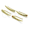 Oro Laminado Earcuff, Gold Filled Style with Multicolor Cubic Zirconia, Polished, Golden Finish, 02.210.0736.1