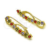 Oro Laminado Earcuff, Gold Filled Style with Multicolor Cubic Zirconia, Polished, Golden Finish, 02.210.0737.1