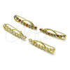 Oro Laminado Earcuff, Gold Filled Style with Multicolor Cubic Zirconia, Polished, Golden Finish, 02.210.0737.1