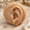Oro Laminado Earcuff, Gold Filled Style Butterfly Design, with Multicolor Micro Pave, Polished, Golden Finish, 02.210.0739.1