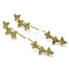 Oro Laminado Earcuff, Gold Filled Style Butterfly Design, with Multicolor Micro Pave, Polished, Golden Finish, 02.210.0739.1