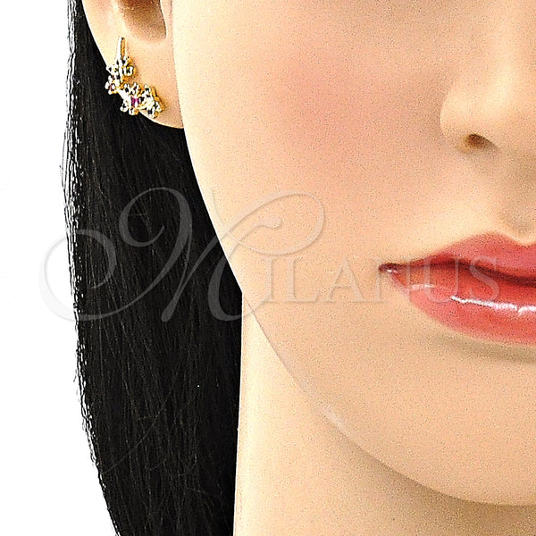 Gold Filled Ring — Earcuff Dragon-Fly Design with Multicolor Micro Pave and — alternate product view — SKU 149288 | Oro Laminado anillo — Earcuff Dragon-Fly diseño with Multicolor Micro Pave and — SKU 149288