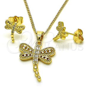 Gold Filled Ring — Earring and Pendant Adult Set Dragon-Fly Design with — main product view — SKU 149301 | Oro Laminado anillo — Earring and Pendant Adult Set Dragon-Fly diseño with — SKU 149301