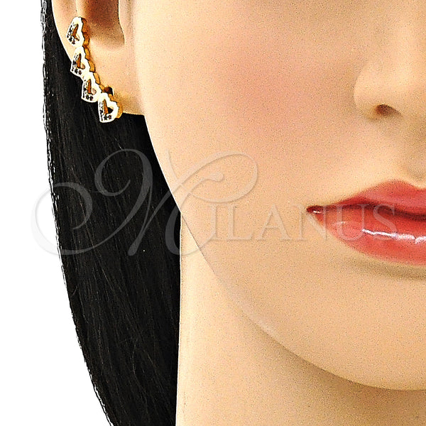 Gold Filled Ring — Earcuff Heart Design with Multicolor Micro Pave Polished — alternate product view — SKU 149310 | Oro Laminado anillo — Earcuff corazón diseño with Multicolor Micro Pave pulido — SKU 149310