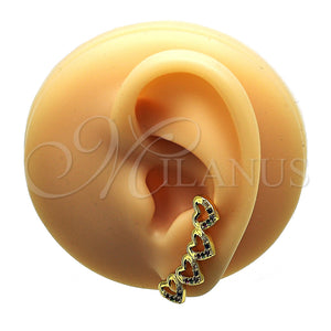 Gold Filled Ring — Earcuff Heart Design with Multicolor Micro Pave Polished — main product view — SKU 149310 | Oro Laminado anillo — Earcuff corazón diseño with Multicolor Micro Pave pulido — SKU 149310