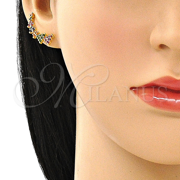 Gold Filled Ring — Earcuff with Multicolor Micro Pave Polished 02. — alternate product view — SKU 149312 | Oro Laminado anillo — Earcuff with Multicolor Micro Pave pulido 02. — SKU 149312