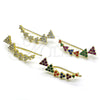 Oro Laminado Earcuff, Gold Filled Style with Multicolor Micro Pave, Polished, Golden Finish, 02.210.0743.1