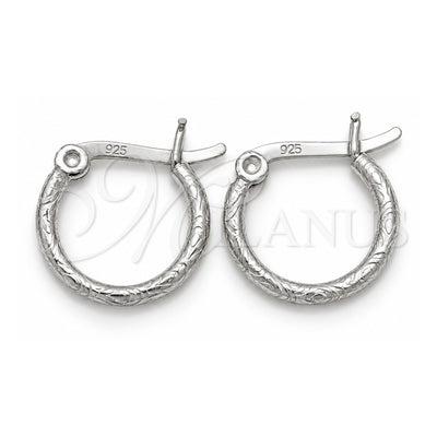 Sterling Silver Small Hoop, Hollow Design, Diamond Cutting Finish, Silver Finish, 02.401.0001.12