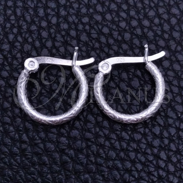 Sterling Silver Hoop Earrings — Small Hoop Hollow Design Diamond Cutting 02. — main product view — SKU 149313 | Plata 925 aretes de aro — Small Hoop Hollow diseño Diamond Cutting 02. — SKU 149313